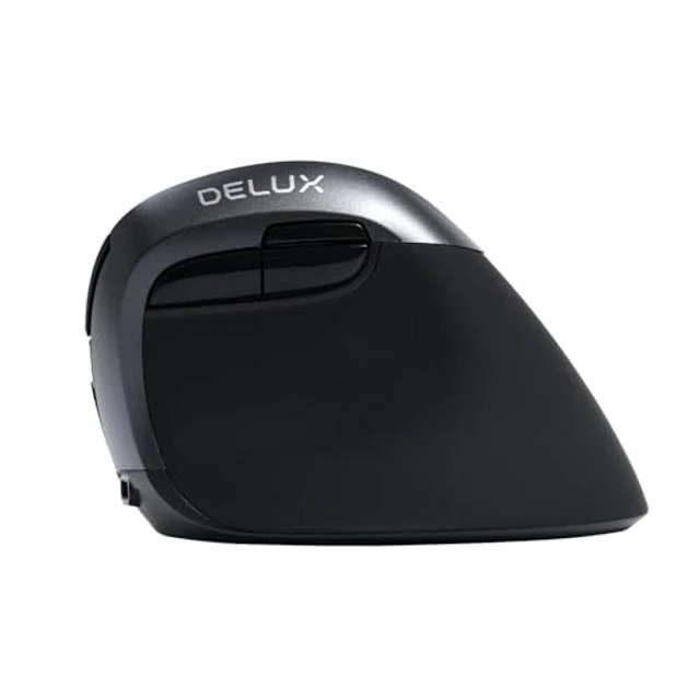 Alt view image 7 of 8 - DELUX Wireless Ergonomic Mouse, Vertical Mouse for Small Hands, Silent Click Ergo Mouse, Up to 4000 DPI, 6 Buttons, Rechargeable, 2.4G/BT 5.2 Dual-Mode, Compatible with Laptop/PC (M618MINI-Iron Gray)
