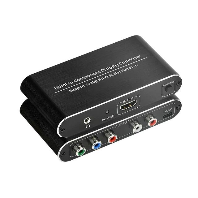 Alt view image 6 of 10 - HDMI to Component Converter, HDMI to YPbPr 5RCA RGB Converter with Scaler Function up to 1080P@60Hz Supports Video Audio Converter Adapter for TV Stick, DVD, PS3, PS4 Etc Black