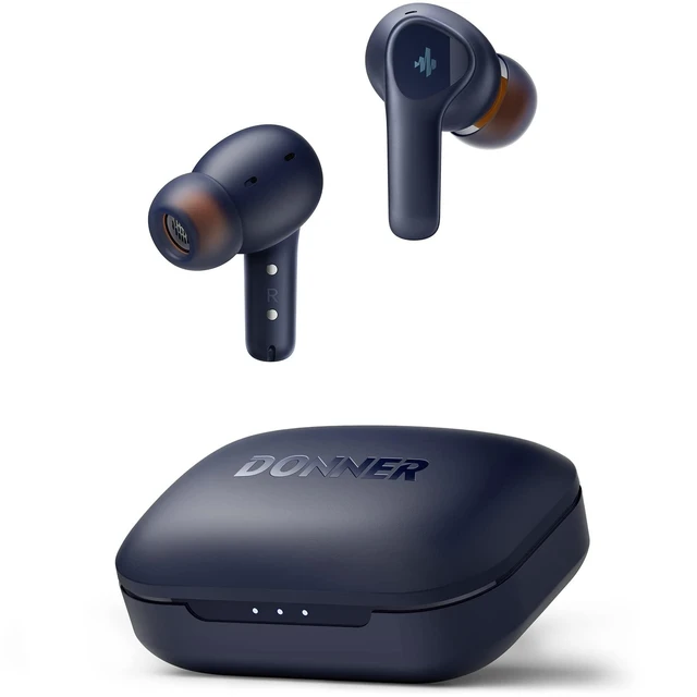 Alt view image 6 of 10 - Donner Wireless Earbuds Noise Cancelling, Bluetooth 5.2 Earphones with ENC for Clear Calls, 12mm Drivers & Balanced Armature, App for Custom EQ, 32H Playtime, Fast Charging - Dobuds ONE, Blue