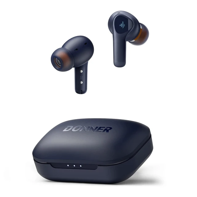 Alt view image 9 of 10 - Donner Wireless Earbuds Noise Cancelling, Bluetooth 5.2 Earphones with ENC for Clear Calls, 12mm Drivers & Balanced Armature, App for Custom EQ, 32H Playtime, Fast Charging - Dobuds ONE, Blue