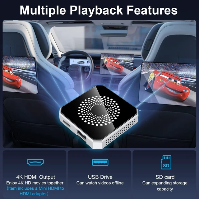 Alt view image 10 of 10 - Magic Box 3.0 Ultra (2026 Upgrade) 4G+32G Car Streaming Box Support Netflix/YouTube/TikTok/Prime Video/4K HDMI Output/Dual Wi-Fi/USB Drive, with Wireless CarPlay & Android Auto Adapter