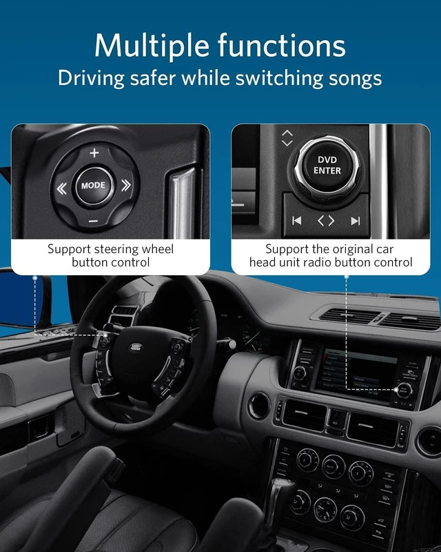 Alt view image 8 of 10 - Airdual Bluetooth 5.0 aptX-HD Adapter for Land Rover, Range Rover, Jaguar iPod iPhone Music Interface