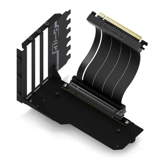 Alt view image 6 of 10 - EZDIY-FAB Vertical GPU Mount with High-Speed PCIE 4.0 Riser Cable, Shield Series, 115mm/4.52in Flexible Extension, 90 Degree Connector, Only Compatible to Full-Opened PCIe Slots-Black-YIHPI344