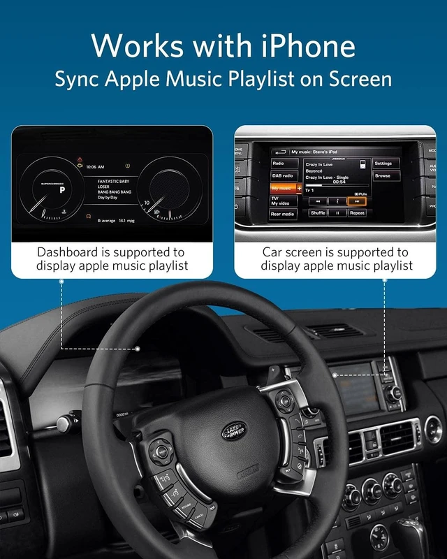 Alt view image 9 of 10 - Airdual Bluetooth 5.0 aptX-HD Adapter for Land Rover, Range Rover, Jaguar iPod iPhone Music Interface
