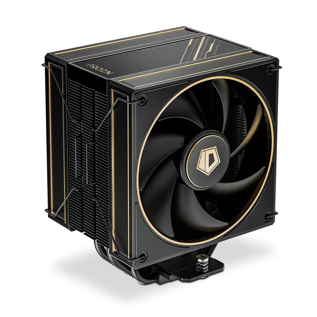 Alt view image 6 of 10 - ID-COOLING FROZN A410 GDL Limited Edition CPU Cooler, 2x120mm FDB Fans in Push-Pull Configuration, 100% RAM Clearance, Black Air Cooler with Golden Lines Decorated, Support Intel and AMD Sockets