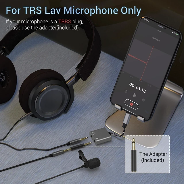 Alt view image 9 of 10 - Cubilux Lightning to 3.5mm TRS Microphone Adapter with Headphone Jack Compatible with iPhone 14 Pro Max 14 Plus/13/12/11/SE 2/Xr/Xs Max/8/7, 1/8 Audio & MIC Splitter for Old iPad (Lightning Version)