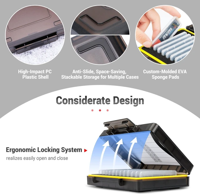 Alt view image 8 of 10 - Dual Protect Hard M.2 SSD Holder with 12 PCS Individual Clear M.2 NVMe Case for M.2 2280 2260 2242 2230 SSDs Storage, Water-Resistant & Shockproof M.2 2280 SSD Card Case with Label & Notepaper