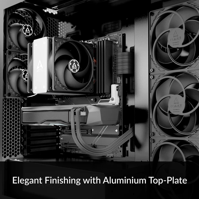 Alt view image 7 of 10 - ARCTIC Freezer 36 CO- Single-Tower CPU Cooler with Push-Pull, Two Pressure-optimised 120 mm P Fans, Fluid Dynamic Bearing, 200-1800 RPM, 4 heatpipes, incl. MX-6 Thermal Compound