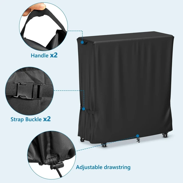 Alt view image 10 of 10 - STARTWO Outdoor TV Cover Weatherproof, Waterproof Rolling TV Stand Cover with Windproof Buckles,Heavy Duty Oxford Fabric TV Screen Protection Covers for Portable TV Stand On Wheels48"L x 15"W x 55"H