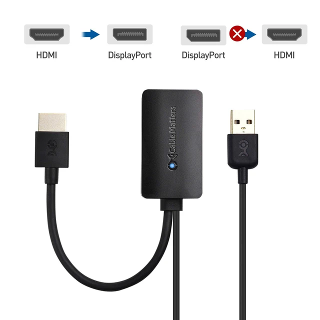 Alt view image 9 of 10 - Cable Matters HDMI to DisplayPort Adapter (HDMI to DP Adapter) with 4K Video Resolution Support
