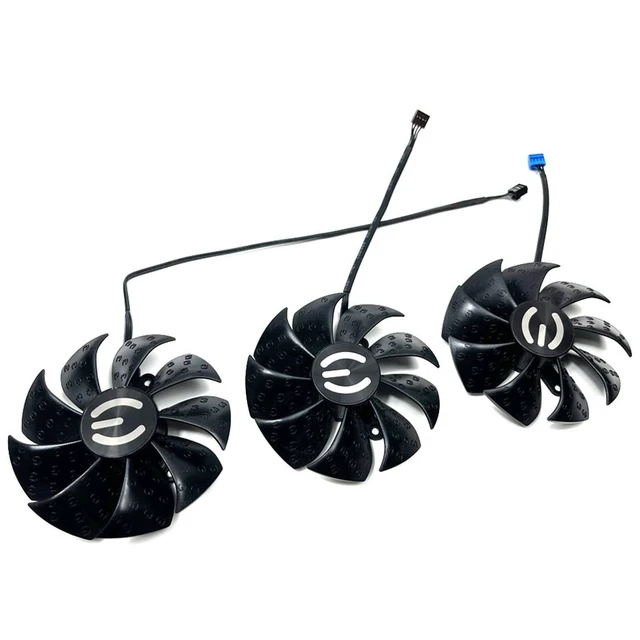 Alt view image 9 of 10 - 87MM PLD09220S12H RTX3080 RTX3070 Graphics Card Fan Replacement for EVGA GeForce RTX 3070 3080 TI 3090 FTW3 Cooler Fan (Black 3-Fan)