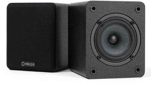 Alt view image 6 of 10 - Micca COVO-S 2-Way Passive Bookshelf Speakers, Amplifier Required, Not for Turntable, 3-Inch Woofer, 0.75-Inch Tweeter, Wall Mountable, Pair, Black