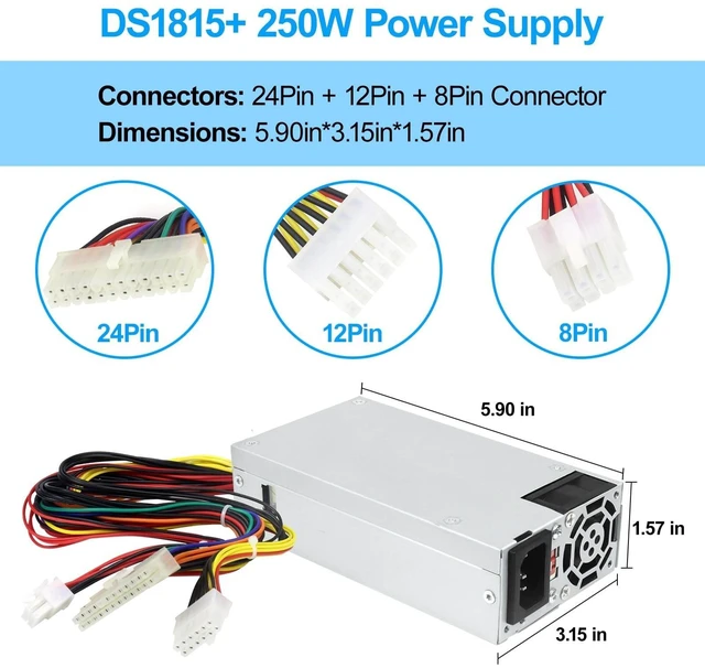 Alt view image 9 of 10 - S-Union Upgraded DS1815+ 250W Power Supply Compatible with Synology DS1815+ DS1812+ DS1513+ DS1512+ DS1010+ RS814 +RS815 DS2015xs DS1511+ DS1813+ DS1515+ QNAP TS531 DPS-250AB-44B New Power Supply