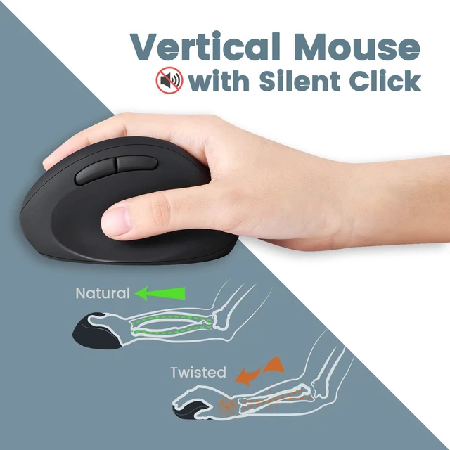 Alt view image 9 of 10 - Perixx PERIDUO-606 Wireless Mini Ergonomic Keyboard with Portable Vertical Mouse - Adjustable Palm Rest Stand - Membrane Low Profile Keys - US English