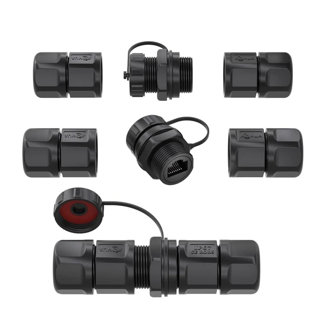 Alt view image 8 of 10 - AOHUA Waterproof RJ45 Coupler, (3-Pack) Rj45 Panel Mount Connector, IP68 Shielded Ethernet Coupler with Dust Cover for Outdoor Cat5/Cat6/Cat7 Internet Cable (AH-RJ45-08Z01132)