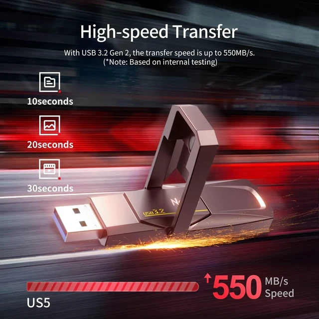 Alt view image 8 of 10 - Netac 256GB Portable External USB Solid State Drive Type-c and USB 3.2 Dual Interface, up to 400MB/s Security Protection for Data Storage, Expansion of Storage for Photos/Videos/Music/Files, US5
