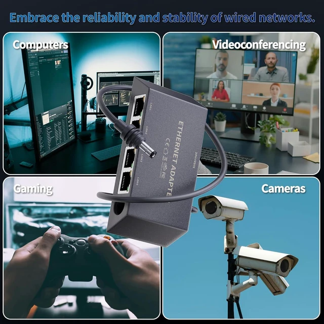 Alt view image 12 of 12 - Starlink Gen 3/Mini Ethernet Adapter Multi Ports Starlink Mini Ethernet Cable Network Adaptor 4 RJ45 Outputs Simultaneously Up to 1 Gbps
