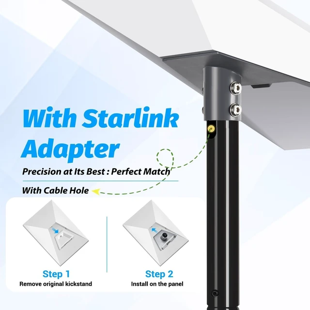 Alt view image 9 of 10 - 10FT Gen 3 Starlink Pole Mount, Starlink Mount with Pipe Adapter, Starlink Ground Pole Mounting Kit for Starlink Standard 4/4X/Gen 3