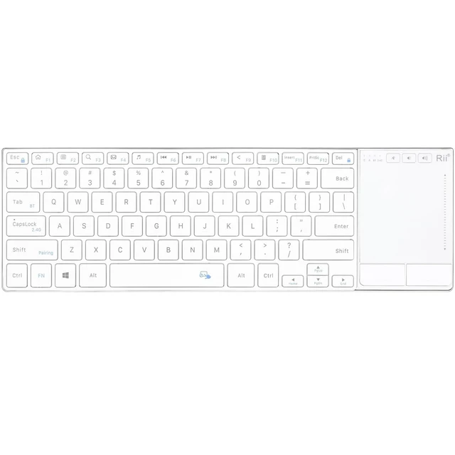 Alt view image 11 of 12 - Rii K22S 2.4G Wireless and Bluetooth Touch TV Keyboard with Easy Media Control and Built-in Touchpad,Stainless Steel Compact Keyboard for Windows, Android, Chrome OS, Laptop, Tablet - White