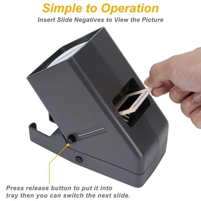 Alt view image 9 of 10 - 35mm Slide Viewer, Film Negative and Slide Viewer with 3X Magnification and LED Lighted Illuminated Viewing, USB Powered