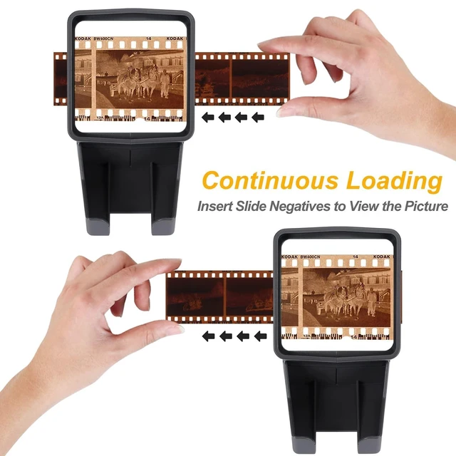 Alt view image 10 of 10 - 35mm Slide Viewer, Film Negative and Slide Viewer with 3X Magnification and LED Lighted Illuminated Viewing, USB Powered