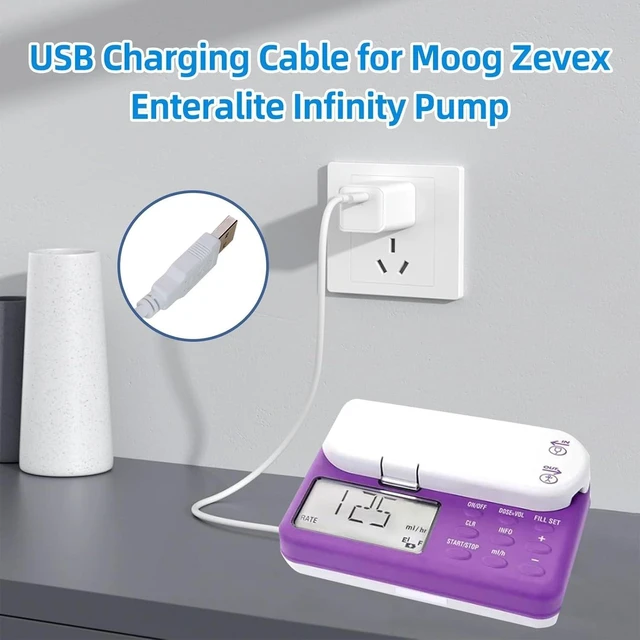 Alt view image 9 of 10 - USB Charging Cable for Moog Zevex Enteralite Infinity Pump and DC Power Cable for Moog Enteralite Infinity Orange Pump (White)