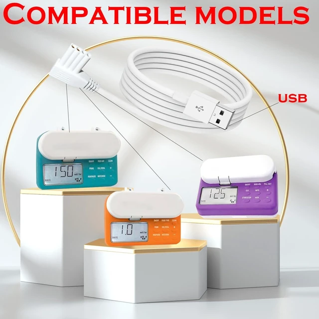 Alt view image 8 of 10 - USB Charging Cable for Moog Zevex Enteralite Infinity Pump and DC Power Cable for Moog Enteralite Infinity Orange Pump (White)