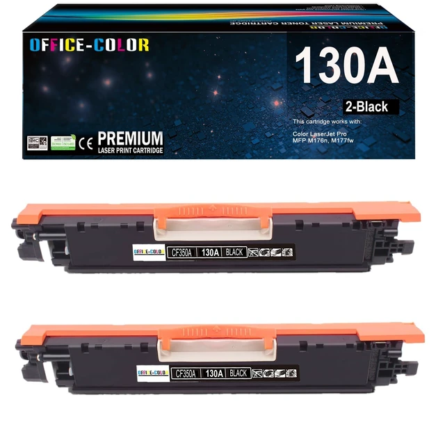 Alt view image 6 of 10 - 130A Black Toner Cartridges m177fw Toner Replacement for HP 130A CF350A Works with hp Color LaserJet Pro MFP M177fw,M176n Printer Ink (2-Pack)