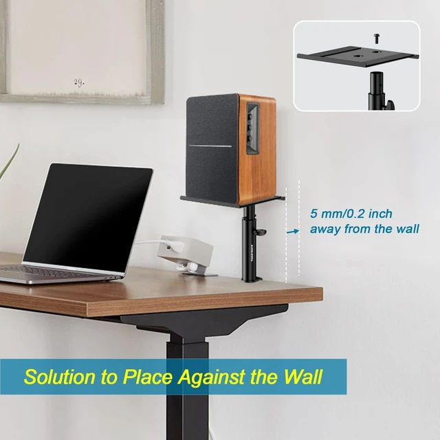 Alt view image 7 of 10 - Vondynote Set of 2 Studio Monitor Stands Desk Clamp Desktop Speaker Stands with Isolation Pads