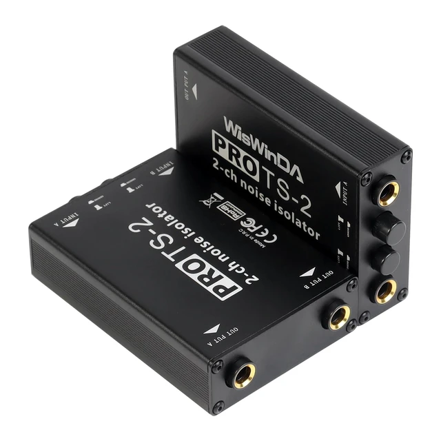 Alt view image 6 of 10 - WisWinDa Pro TS-2 Microphone Hum Eliminator 2 Channels 6.35 1/4inch Ground Loop Isolator for Microphone/Audio Player/Audio System etc Eliminate The Current Hum Noise (PRO TS/TRS-2)