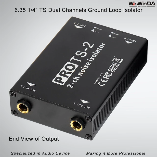 Alt view image 9 of 10 - WisWinDa Pro TS-2 Microphone Hum Eliminator 2 Channels 6.35 1/4inch Ground Loop Isolator for Microphone/Audio Player/Audio System etc Eliminate The Current Hum Noise (PRO TS/TRS-2)
