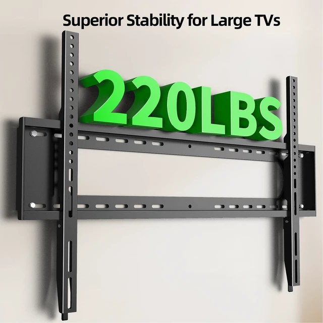 Alt view image 7 of 10 - USX MOUNT Fixed TV Wall Mount for 65-120 inch Flat TVs up to 220 Lbs, Low Profile Wall Mount TV Bracket fits 16" 18" 24" 32" Stud Spacing, Max VESA 900x600mm for Most 100 98 90 85 86 inch