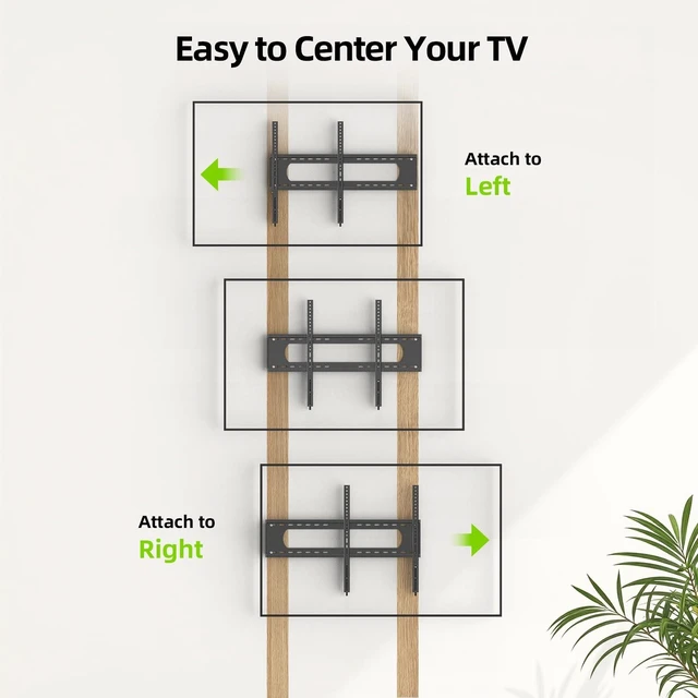 Alt view image 10 of 10 - USX MOUNT Fixed TV Wall Mount for 65-120 inch Flat TVs up to 220 Lbs, Low Profile Wall Mount TV Bracket fits 16" 18" 24" 32" Stud Spacing, Max VESA 900x600mm for Most 100 98 90 85 86 inch