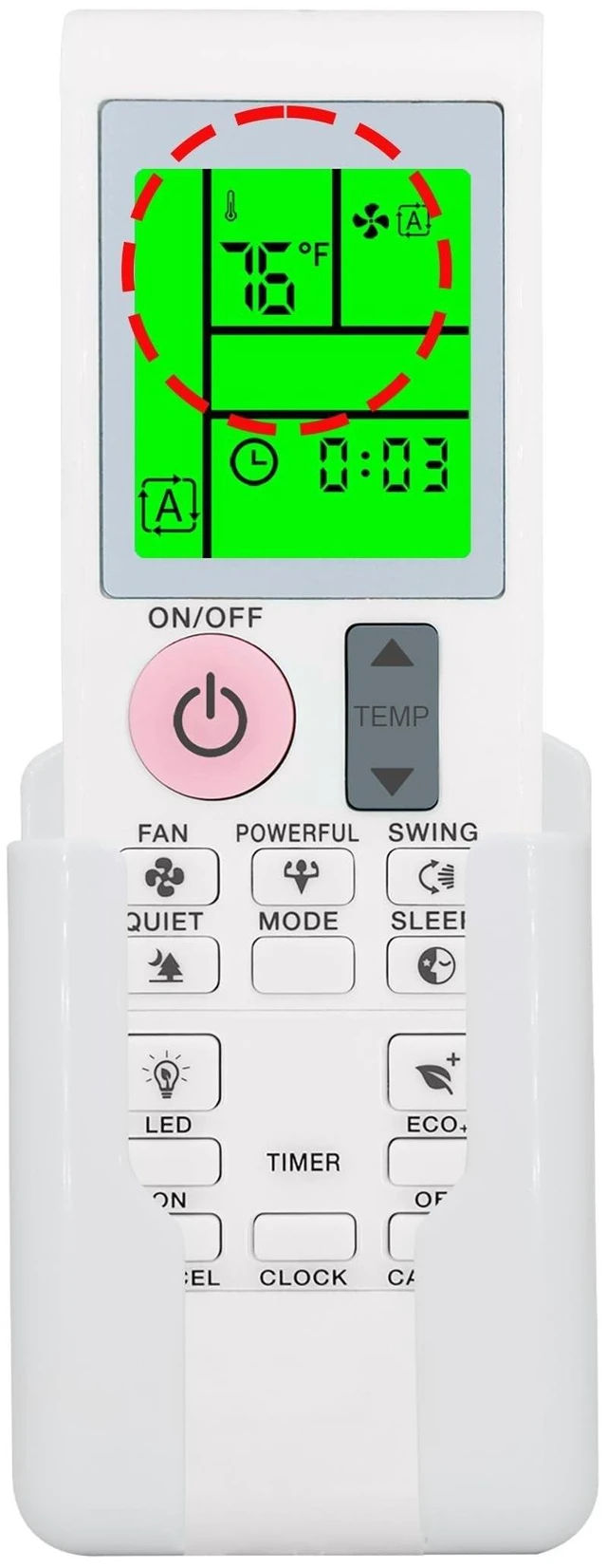 Alt view image 11 of 12 - Replacement Remote Control for DAIKIN GoodmanAC Air Conditioner FTXNG09AXVJU, FTXNG12AXVJU, FTXNG18AXVJU, 2549253, with Backlit, Wall Mounting Bracket