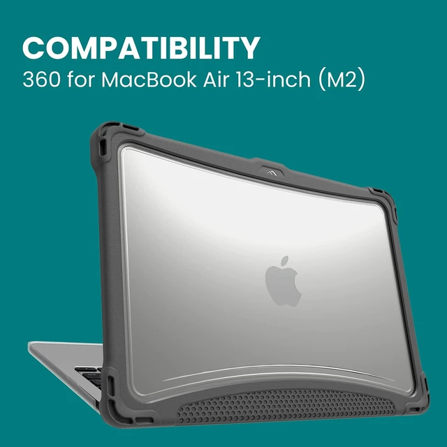 Alt view image 12 of 12 - Brenthaven 360 Laptop Case Fits ONLY MacBook Air 13.6 inch M4 ^^ M3 ^^ M2 (2022-2024) Durable Rugged Lightweight Drop Tested Computer Cover Protection for Kids Students School and Office Supplies Gray