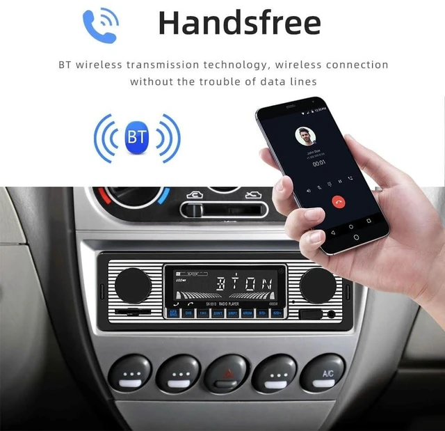 Alt view image 7 of 10 - Single Din Car Radio Classic FM Radio,Bluetooth Car Stereo,Hands Free Calling, Aux-in,USB Playback,SD,Car MP3,Push to Talk Assistant,Digital Media Receiver