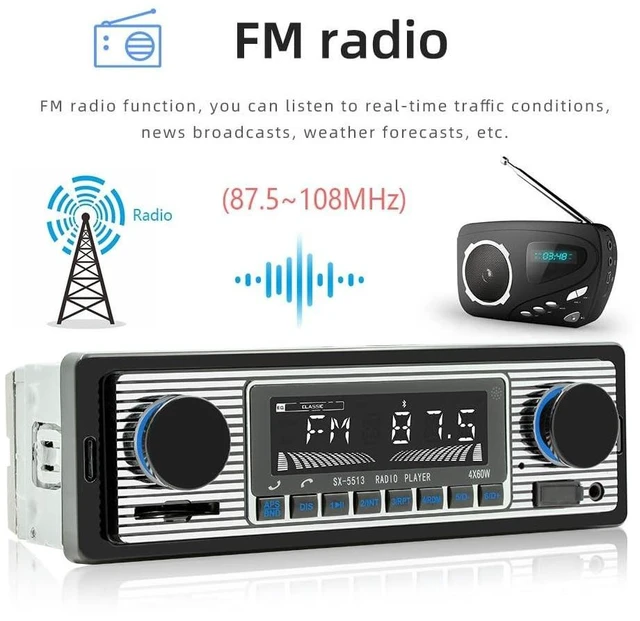 Alt view image 9 of 10 - Single Din Car Radio Classic FM Radio,Bluetooth Car Stereo,Hands Free Calling, Aux-in,USB Playback,SD,Car MP3,Push to Talk Assistant,Digital Media Receiver