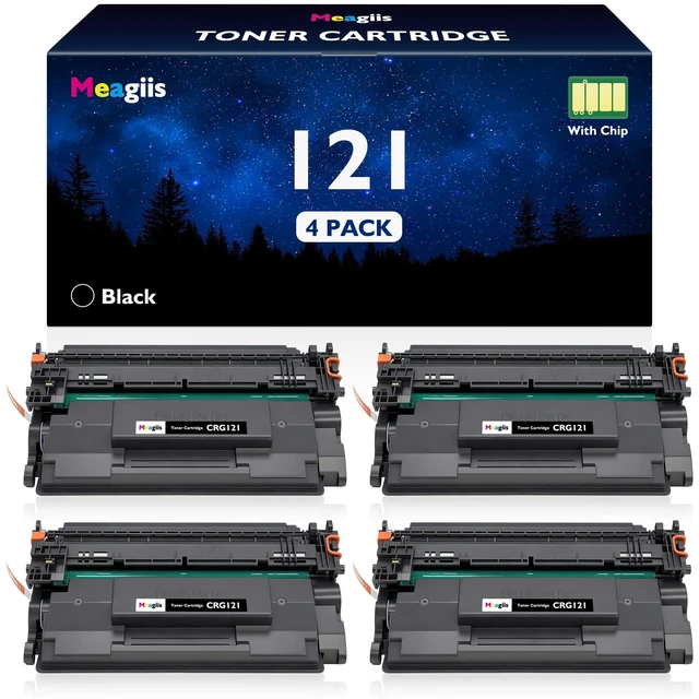 Alt view image 6 of 10 - Meagiis 121 Black Toner Cartridge Compatible Replacement for Canon 121 CRG121 CRG-121 High Yield Toner for Canon imageCLASS D1620 D1650 1620 1650 Printer Ink (Black, 4-Pack)