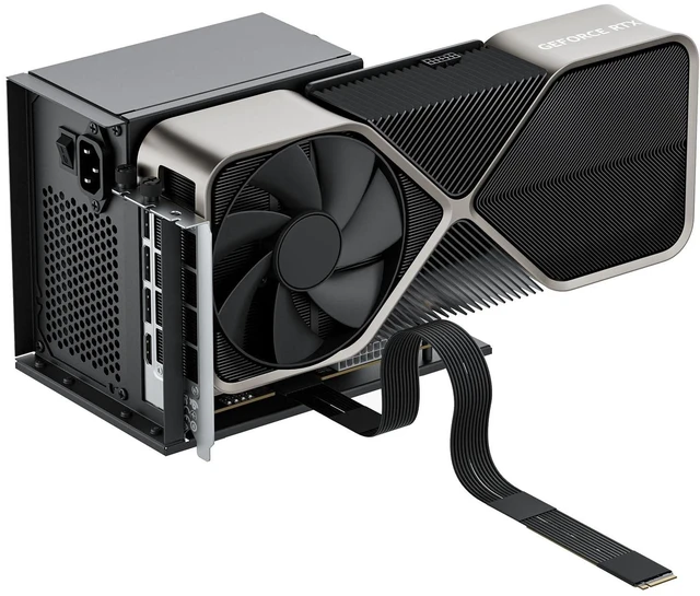 Alt view image 6 of 10 - OwlTree PCIe 5.0 x4 128Gbps eGPU Dock, for 50 Series Graphics Cards, M.2 NVME to PCIe x16 Riser Cable 50cm, Supports Standard ATX Power Supply & External GPU for Mini PC NUC Laptop