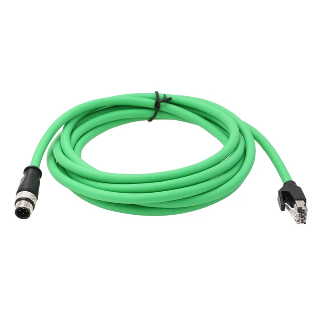 Alt view image 7 of 10 - HangTon Ethernet Cable M12 4 Pin D-Coded to RJ45 CAT5e Network for Omron Keyence IV2 Sick Datalogic Matrix Camera Sensor Vision Reader 3m