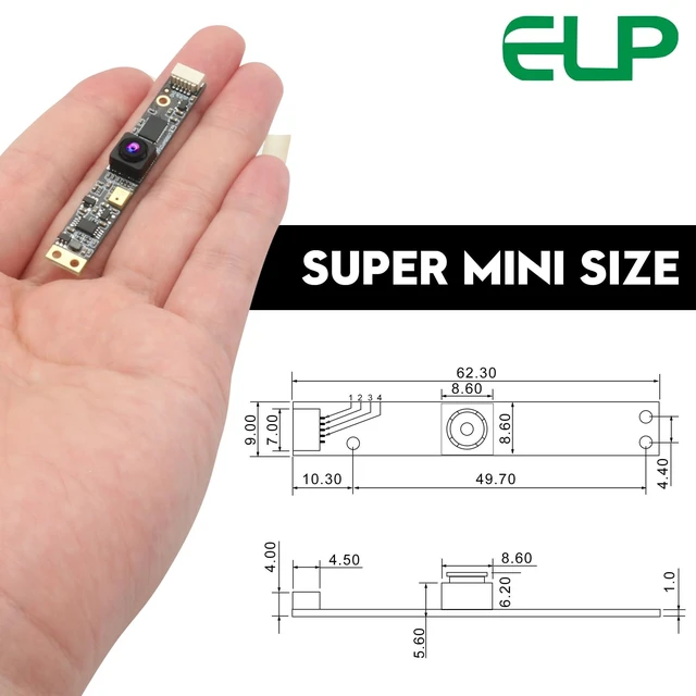 Alt view image 10 of 10 - ELP 8mp USB Camera Module with Microphone 4K PC Camera for Computer 2448P Lightburn Camera for Laser Engraver Mini Strip Web Camera CCTV USB Security Camera for Raspberry Pi (102 no Distortion Lens)