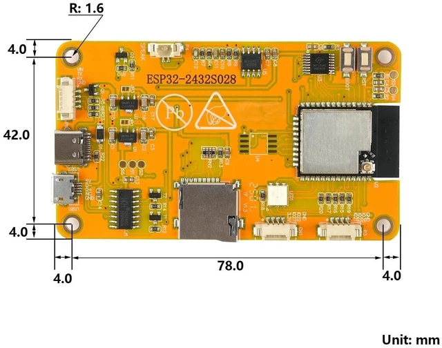 Alt view image 8 of 10 - DIYmall 2.8'' ESP32 Module ESP32-2432S028R WiFi+BT Dual-core 240X320 Smart Display Screen LCD TFT Module ILI9341 Driver for Arduino IoT