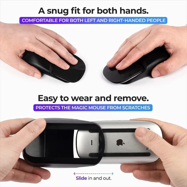Alt view image 10 of 10 - Ascrono Mouse Grip - Perfect Accessory for Apple Magic Mouse 2 - Ergonomic Grip, Enhanced Comfort, Optimal Control, and Added Protection in Black