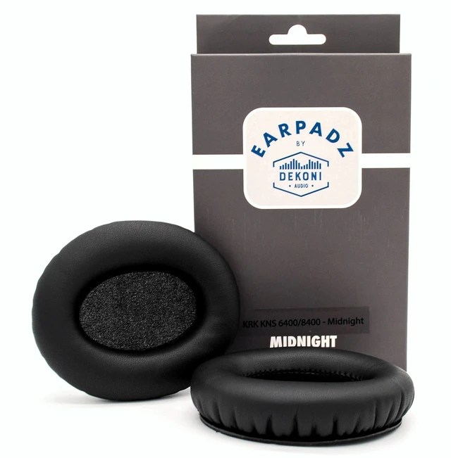 Alt view image 8 of 8 - Earpadz Replacement for KRK KNS6400 Headphones Ear Pads, Protein Leather Headphone Cushions (Midnight, Black, 1 Pair)