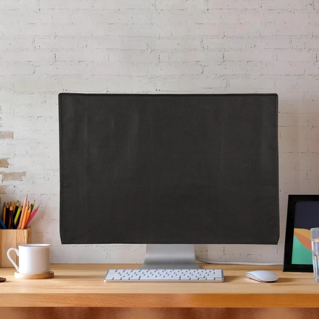 Alt view image 8 of 10 - kwmobile Monitor Cover Compatible with 27-28" monitor - Dust Cover Computer Screen Protector - Black