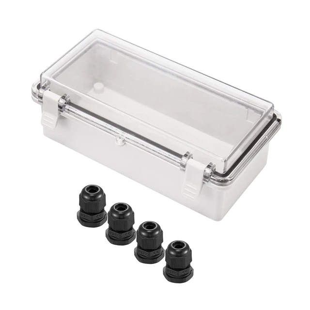 Alt view image 7 of 12 - Laisomeke 200x100x70mm Outdoor Junction Box with Plastic Latch, Universal IP67 Waterproof Project Electrical Box DIY Electrical Enclosure, Plastic Transparent Cover Electrical Box 7.9x3.9x2.8 inches