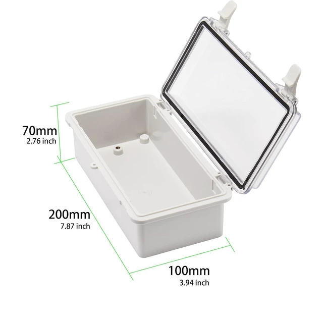 Alt view image 8 of 12 - Laisomeke 200x100x70mm Outdoor Junction Box with Plastic Latch, Universal IP67 Waterproof Project Electrical Box DIY Electrical Enclosure, Plastic Transparent Cover Electrical Box 7.9x3.9x2.8 inches