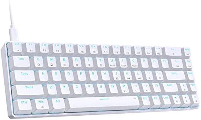 Alt view image 7 of 12 - DIERYA T68SE 60% Gaming Mechanical Keyboard,Ultra Compact Mini 68 Key with Blue Switches Wired Keyboard,Anti-Ghosting Keys, for Windows Laptops and PC Gamers,White