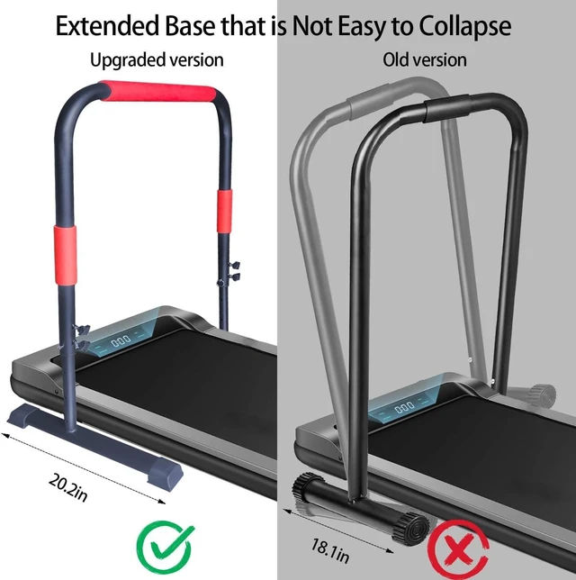 Alt view image 8 of 12 - Adjustable Handle Bar for Walking Pad Only - Max Height 43", Compatible with 23" Walking Pad, Heavy-Duty Steel Frame w/Non-Slip Base