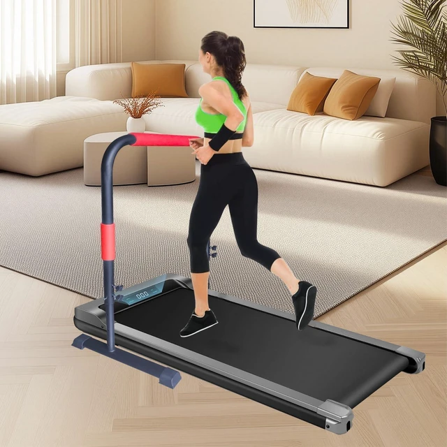 Alt view image 11 of 12 - Adjustable Handle Bar for Walking Pad Only - Max Height 43", Compatible with 23" Walking Pad, Heavy-Duty Steel Frame w/Non-Slip Base
